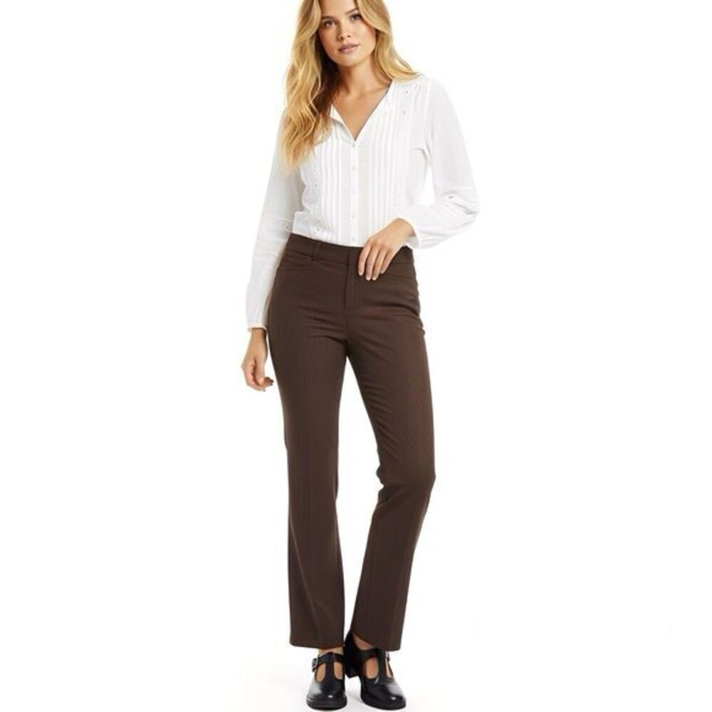 Dockers Pants Sz 12 M Dark Academia Office Wear Career Work Trousers Brown Fall